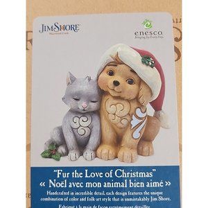 Jim Shore Fur The Love Of Christmas Dog & Cat #6011485 Puppy In Santa Hat Kitten